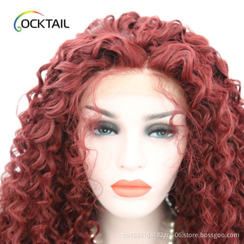 Natural hairline synthetic wig, cheap synthetic lace front wig with baby hair
